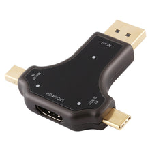 Load image into Gallery viewer, D63A DisplayPort + Mini DP + UCB-C / Type-C Male to HDMI Female 3 in 1 Adapter, D63A