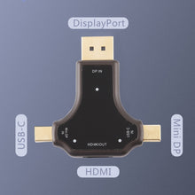 Load image into Gallery viewer, D63A DisplayPort + Mini DP + UCB-C / Type-C Male to HDMI Female 3 in 1 Adapter, D63A