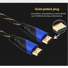 Load image into Gallery viewer, 15m HDMI 1.4 Version 1080P Woven Net Line Blue Black Head HDMI Male to HDMI Male Audio Video Connector Adapter Cable, Length: 15m