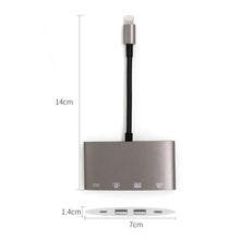 Load image into Gallery viewer, 1040KEY 8 Pin to USB + Type-C / USB-C + OTG Multi-function Converter Adapter