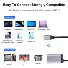 Load image into Gallery viewer, 4K USB-C / Type-C to DisplayPort 1.4 + PD Data Sync Adapter Cable, Type-C to DP