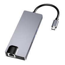 Load image into Gallery viewer, HW-TC12 8 In 1 Type-C / USB-C Multifunctional Extension HUB Adapter Hdmi / Vga Hub Card Reader + Network Card