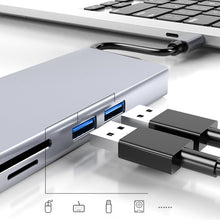 Load image into Gallery viewer, HW-TC12 8 In 1 Type-C / USB-C Multifunctional Extension HUB Adapter Hdmi / Vga Hub Card Reader + Network Card