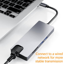 Load image into Gallery viewer, HW-TC12 8 In 1 Type-C / USB-C Multifunctional Extension HUB Adapter Hdmi / Vga Hub Card Reader + Network Card