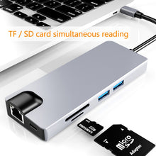 Load image into Gallery viewer, HW-TC12 8 In 1 Type-C / USB-C Multifunctional Extension HUB Adapter Hdmi / Vga Hub Card Reader + Network Card