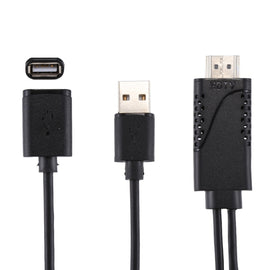 1080P USB 2.0 Male + USB 2.0 Female to HDMI HDTV AV Adapter Cable for iPhone / iPad, Android Smartphones