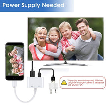 Load image into Gallery viewer, E-Gin-LTH-002 8 Pin Digital AV to HDMI Adapter + USB Charging Port for 1080P HD TV Display Screen Device