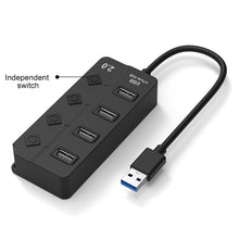 Load image into Gallery viewer, Onten 5301 USB 3.0 Male to 4 USB 2.0 Female Splitter Extender with Independent Switch, 5301