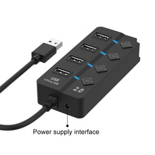 Load image into Gallery viewer, Onten 5301 USB 3.0 Male to 4 USB 2.0 Female Splitter Extender with Independent Switch, 5301