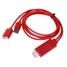 Load image into Gallery viewer, USB Male + USB 2.0 Female to HDMI Phone to HDTV Adapter Cable