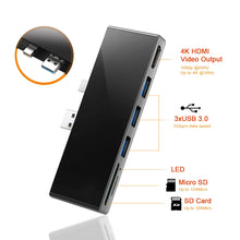 Load image into Gallery viewer, ROCKETEK SK-S5H 3 x USB 3.0 + HDMI + SD / TF Memory Card Reader HUB 4K HDMI Adapter, SK-S5H