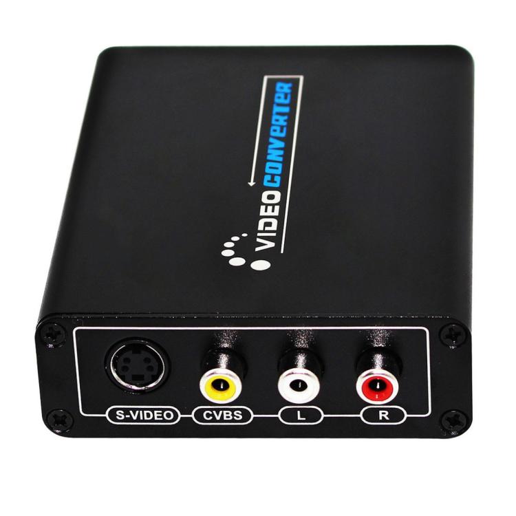 HDMI to Composite / AV S-Video Converter RCA CVBS/L/R Video Converter Adapter, EU Plug, HDMI to AV + S-Video