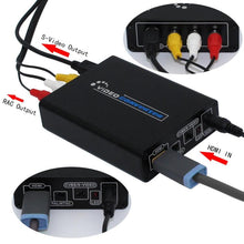 Load image into Gallery viewer, HDMI to Composite / AV S-Video Converter RCA CVBS/L/R Video Converter Adapter, EU Plug, HDMI to AV + S-Video
