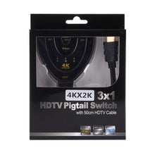 Load image into Gallery viewer, 3 in 1 HDMI Input  4K x 2K HDTV Pigtail Switch Adapter HDMI Splitter, 1 in 3