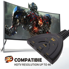 Load image into Gallery viewer, 3 in 1 HDMI Input  4K x 2K HDTV Pigtail Switch Adapter HDMI Splitter, 1 in 3