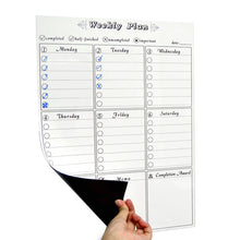 Load image into Gallery viewer, Magnetic Weekly Plan Refrigerator Magnet PET Magnetic Soft Whiteboard, Size: 29.7cm x 42cm, Weekly Plan