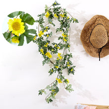 Load image into Gallery viewer, Daisy Leaf Artificial Flower Vine Interior Background Wall Window Decoration, Length: 1.75m