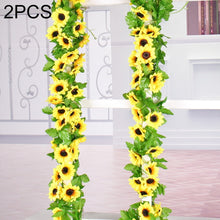 Load image into Gallery viewer, 2 PCS Sunflower Artificial Flower Interior Background Wall Window Decoration, Length: 2.6m, Sunflower Flower