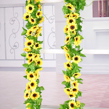 Load image into Gallery viewer, 2 PCS Sunflower Artificial Flower Interior Background Wall Window Decoration, Length: 2.6m, Sunflower Flower