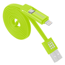 Load image into Gallery viewer, HAWEEL 1m 2 in 1 Micro USB &amp; 8 Pin to USB Data Sync Charge Cable