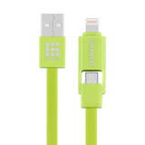 HAWEEL 1m 2 in 1 Micro USB & 8 Pin to USB Data Sync Charge Cable