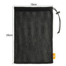 Load image into Gallery viewer, HAWEEL Nylon Mesh Pouch Bag with Stay Cord for up to 9.7 inch Screen iPad and Tablet, Size: 29cm x 19cm(Black)