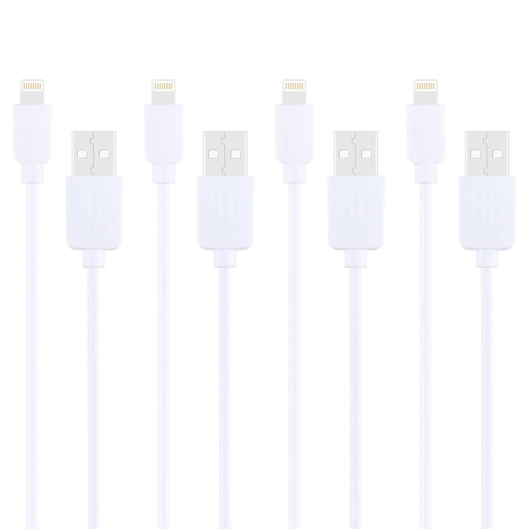 4 PCS HAWEEL 1m High Speed 8 pin to USB Sync and Charging Cable Kit for iPhone, iPad