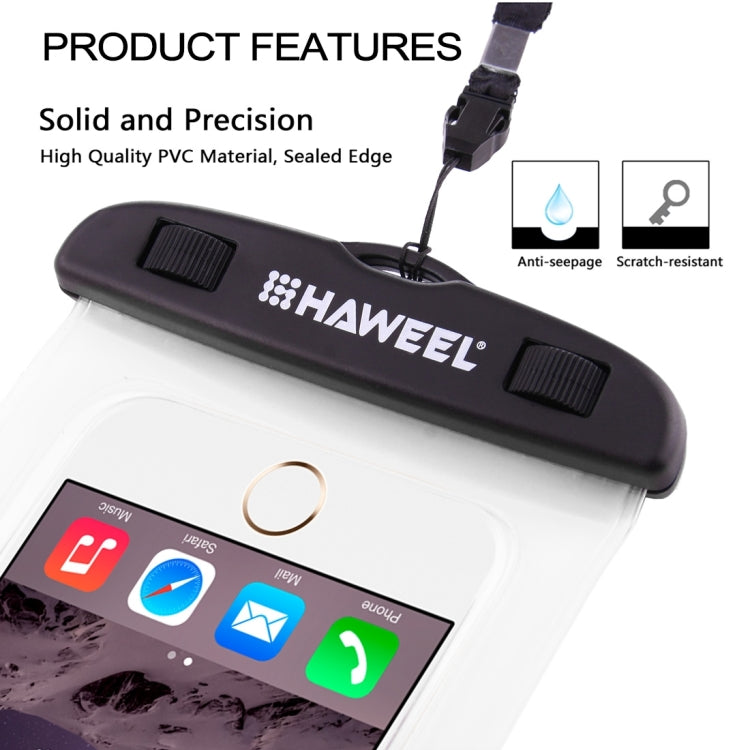 HAWEEL Transparent Universal Waterproof Bag with Lanyard for iPhone, Galaxy, Huawei, Xiaomi, LG, HTC and Other Smart Phones