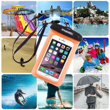 Load image into Gallery viewer, HAWEEL Transparent Universal Waterproof Bag with Lanyard for iPhone, Galaxy, Huawei, Xiaomi, LG, HTC and Other Smart Phones