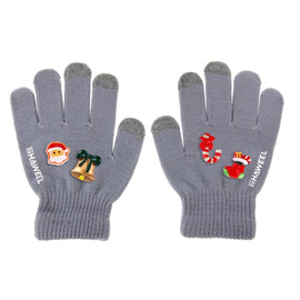 HAWEEL 16cm Three Fingers Touch Screen Gloves + DIY Christmas Decoration for Kids, Christmas Decoration Random Delivery 4 PCS