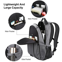 Load image into Gallery viewer, HAWEEL 14W Foldable Removable Solar Power Outdoor Portable Canvas Dual Shoulders Laptop Backpack, USB Output: 5V 2.1A Max