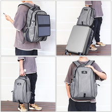 Load image into Gallery viewer, HAWEEL 14W Foldable Removable Solar Power Outdoor Portable Canvas Dual Shoulders Laptop Backpack, USB Output: 5V 2.1A Max