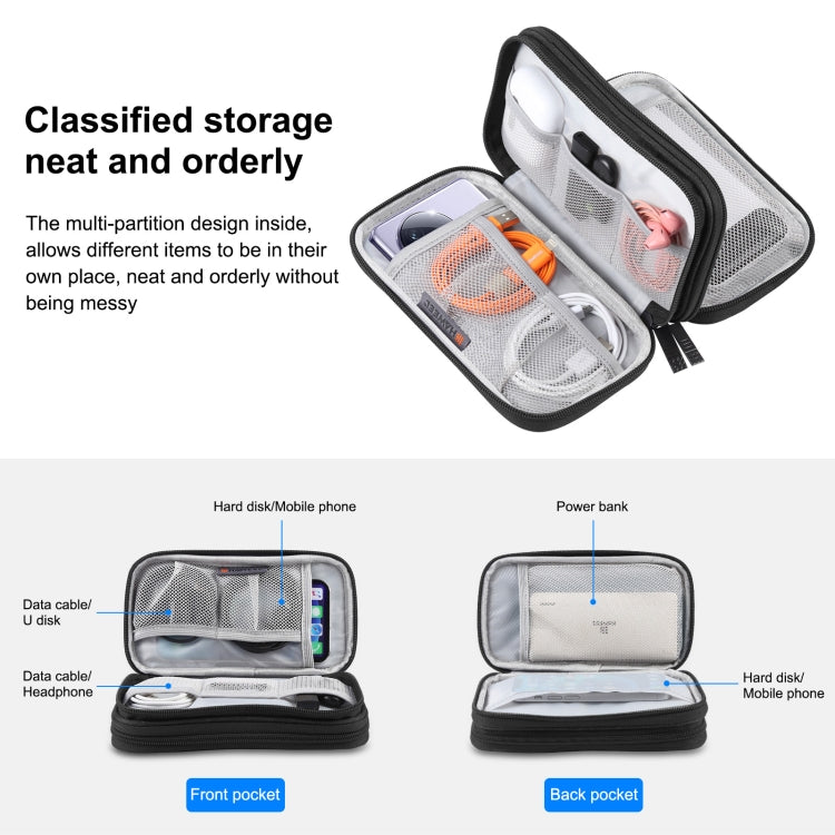 HAWEEL Electronic Organizer Double Layers Storage Bag for Cables, Charger, Power Bank, Phones, Earphones