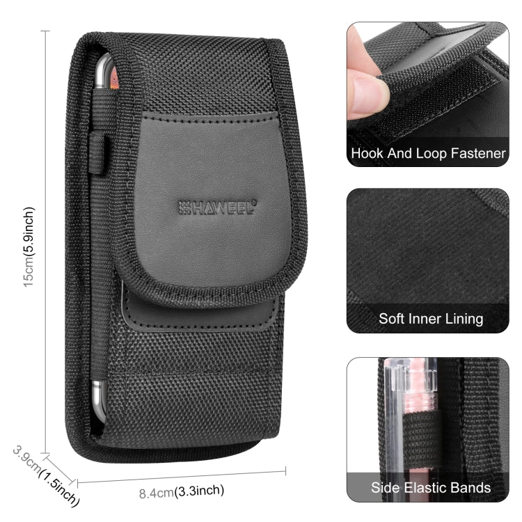 HAWEEL 4.7 inch Nylon Cloth Phone Belt Clip Carrying Pouch with Card Slot