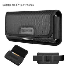 Load image into Gallery viewer, HAWEEL 4.7-6.1 inch Nylon Cloth Phone Belt Clip Horizontal Carrying Pouch with Card Slot