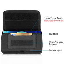 Load image into Gallery viewer, HAWEEL 4.7-6.1 inch Nylon Cloth Phone Belt Clip Horizontal Carrying Pouch with Card Slot