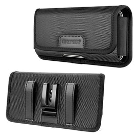 HAWEEL 6.1-6.8 inch Nylon Cloth Phone Belt Clip Horizontal Carrying Pouch with Card Slot