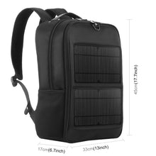 Load image into Gallery viewer, HAWEEL 14W Solar Panel Power Backpack Laptop Bag with Handle and 5V / 2.1A Max USB Charging Port, 14W Backpack 2