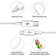 Load image into Gallery viewer, HAWEEL 25W 3A USB-C / Type-C to 8 Pin PD Fast Charging Cable for iPhone, iPad, Cable Length: 2m, Type-C to 8 Pin 2m