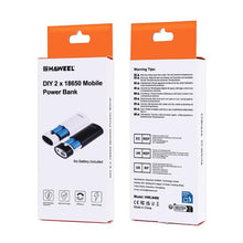 Load image into Gallery viewer, HAWEEL DIY 2x 18650 Battery (Not Included) 5600mAh Power Bank Shell Box with USB Output &amp; Indicator, DIY 2 Batteries(Black)
