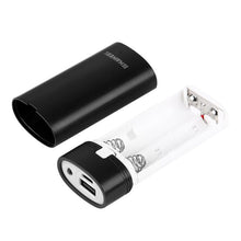 Load image into Gallery viewer, HAWEEL DIY 2x 18650 Battery (Not Included) 5600mAh Power Bank Shell Box with USB Output &amp; Indicator, DIY 2 Batteries(Black)