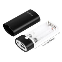 Load image into Gallery viewer, HAWEEL DIY 2x 18650 Battery (Not Included) 5600mAh Power Bank Shell Box with USB Output &amp; Indicator, DIY 2 Batteries(Black)