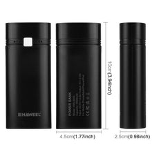 Load image into Gallery viewer, HAWEEL DIY 2x 18650 Battery (Not Included) 5600mAh Power Bank Shell Box with USB Output &amp; Indicator, DIY 2 Batteries(Black)