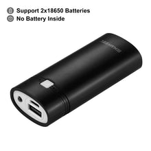 Load image into Gallery viewer, HAWEEL DIY 2x 18650 Battery (Not Included) 5600mAh Power Bank Shell Box with USB Output &amp; Indicator, DIY 2 Batteries(Black)