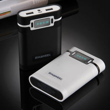 Load image into Gallery viewer, HAWEEL DIY 4 x 18650 Battery (Not Included) 10000mAh Power Bank Shell Box with 2 x USB Output &amp; Display for iPhone, Galaxy, Sony, HTC, Google, Huawei, Xiaomi, Lenovo and other Smartphones, DIY 4x 18650 Batteries 10000mAh