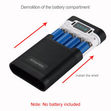 Load image into Gallery viewer, HAWEEL DIY 4 x 18650 Battery (Not Included) 10000mAh Power Bank Shell Box with 2 x USB Output &amp; Display for iPhone, Galaxy, Sony, HTC, Google, Huawei, Xiaomi, Lenovo and other Smartphones, DIY 4x 18650 Batteries 10000mAh