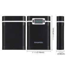Load image into Gallery viewer, HAWEEL DIY 4 x 18650 Battery (Not Included) 10000mAh Power Bank Shell Box with 2 x USB Output &amp; Display for iPhone, Galaxy, Sony, HTC, Google, Huawei, Xiaomi, Lenovo and other Smartphones, DIY 4x 18650 Batteries 10000mAh
