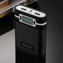 Load image into Gallery viewer, HAWEEL DIY 4 x 18650 Battery (Not Included) 10000mAh Power Bank Shell Box with 2 x USB Output &amp; Display for iPhone, Galaxy, Sony, HTC, Google, Huawei, Xiaomi, Lenovo and other Smartphones, DIY 4x 18650 Batteries 10000mAh