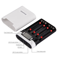 Load image into Gallery viewer, HAWEEL DIY 4 x 18650 Battery (Not Included) 10000mAh Power Bank Shell Box with 2 x USB Output &amp; Display for iPhone, Galaxy, Sony, HTC, Google, Huawei, Xiaomi, Lenovo and other Smartphones, DIY 4 x 18650 10000mAh  Battery (US)                           ...