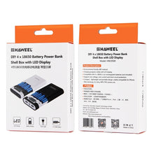 Load image into Gallery viewer, HAWEEL DIY 4 x 18650 Battery (Not Included) 10000mAh Power Bank Shell Box with 2 x USB Output &amp; Display for iPhone, Galaxy, Sony, HTC, Google, Huawei, Xiaomi, Lenovo and other Smartphones, DIY 4 x 18650 10000mAh  Battery (US)                           ...
